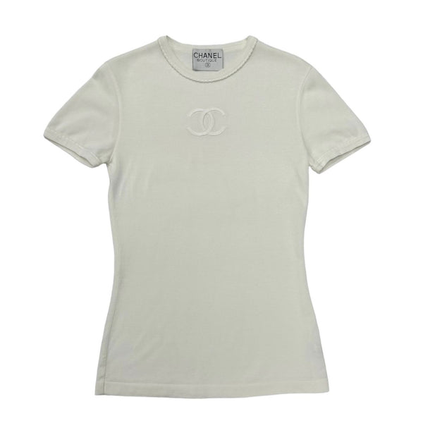 Chanel White Jumbo Logo Shirt
