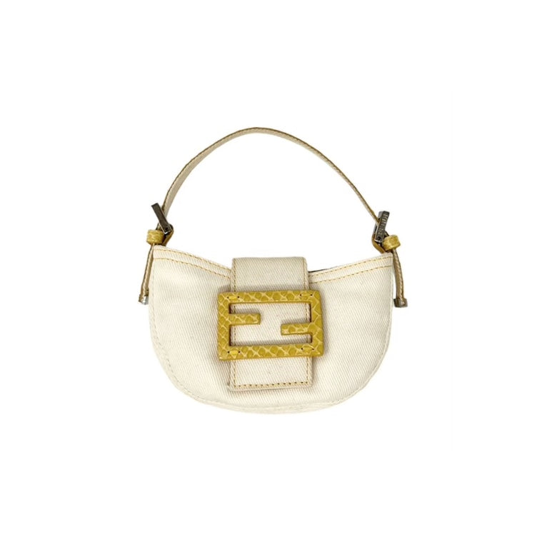 Fendi Ivory Canvas Croissant Bag