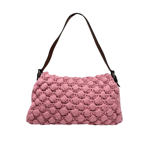 Fendi Pink Crochet Baguette