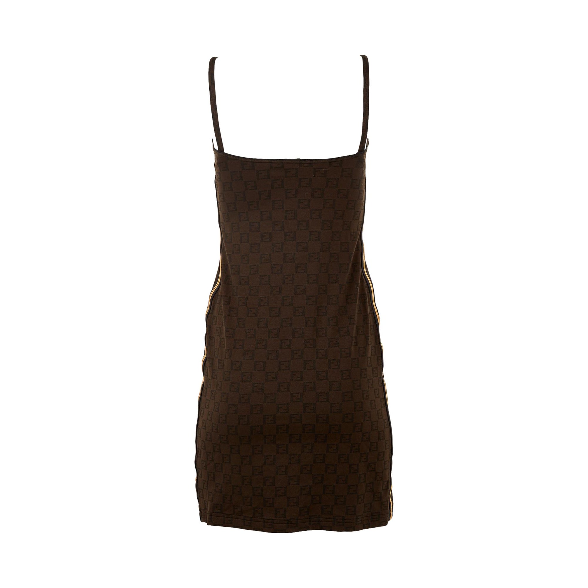 Fendi Brown Logo Striped Dress Treasures of NYC Fendi Brown Logo Striped Dress Treasures of NYC