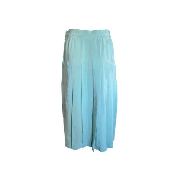 Chanel Turquoise Pleated Skirt