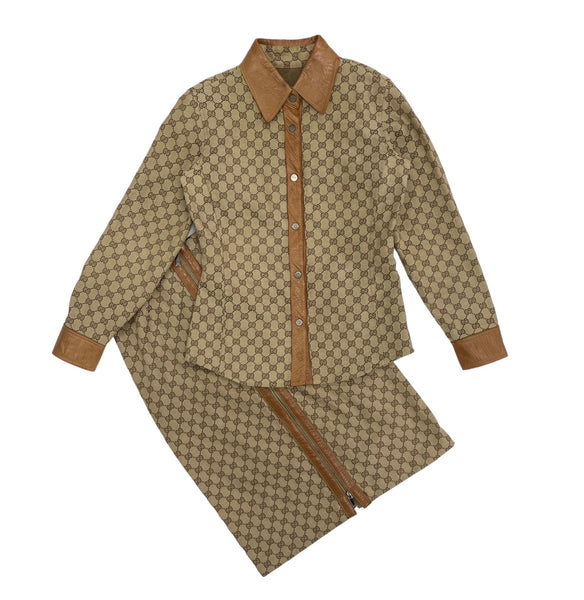 Gucci, Tops, Vintage Gucci Monogram Button Up