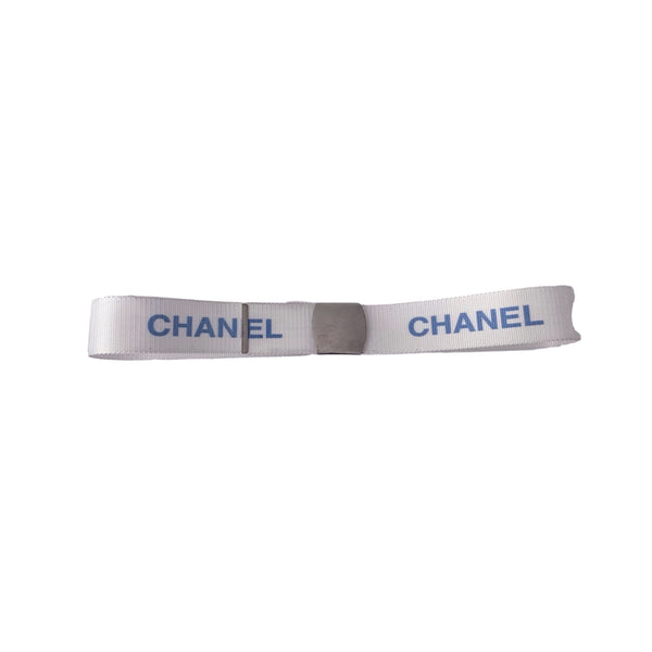 Chanel White Logo Web Belt