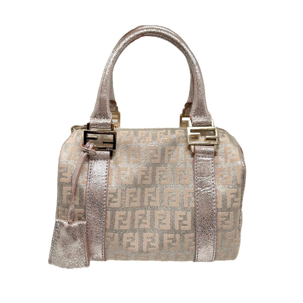 Fendi Silver Mini Boston Bag