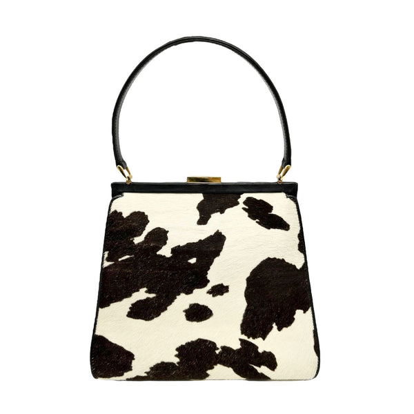 Mini cow print shoulder bag