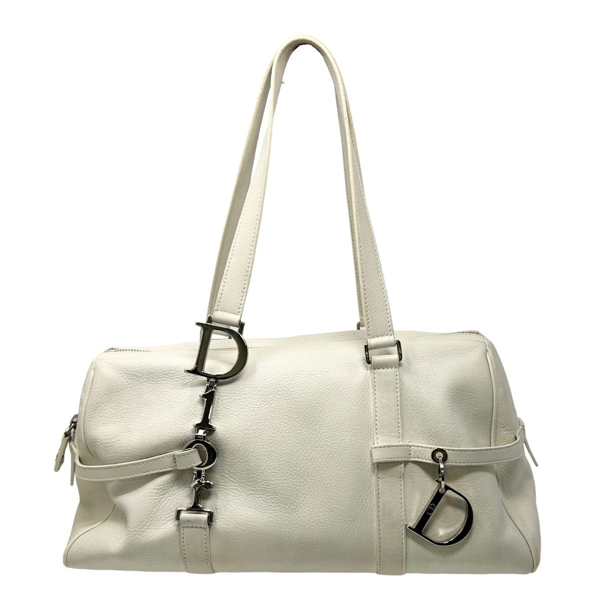 Dior White Logo Hardware Shoulder Bag