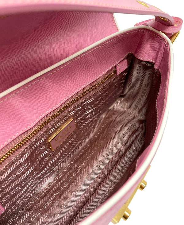 Prada Pink Perforated Leather Shoulder Bag