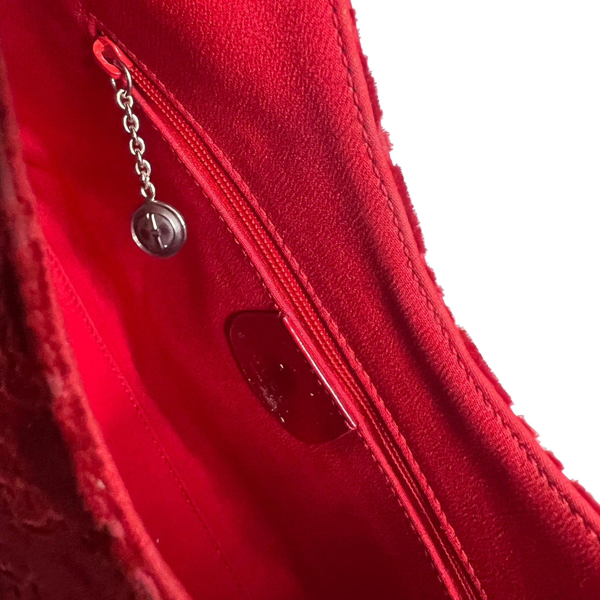 Gucci Red Monogram Velvet Shoulder Bag