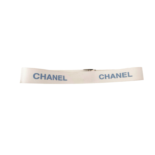 Chanel White Logo Web Belt