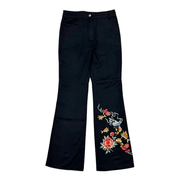 Dior Black Embroidered Fish Print Pants