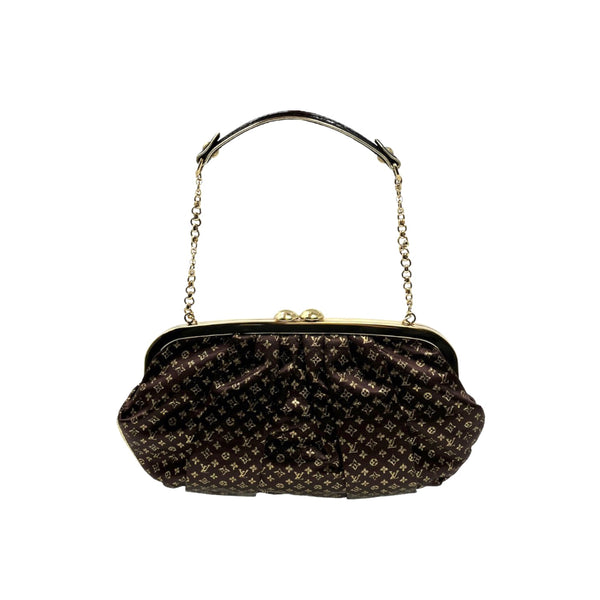Louis Vuitton Brown Satin Mini Chain Bag