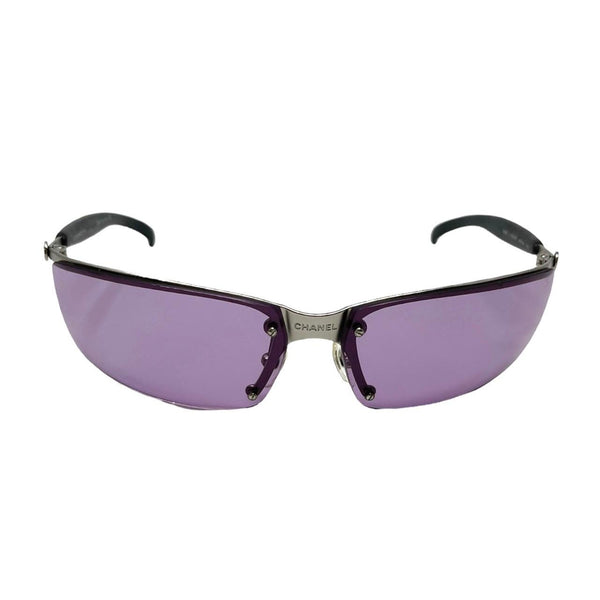 Chanel Purple Rimless Center Logo Sunglasses