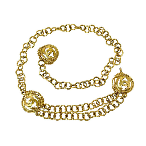 The Chanel Gold Logo Chain Belt