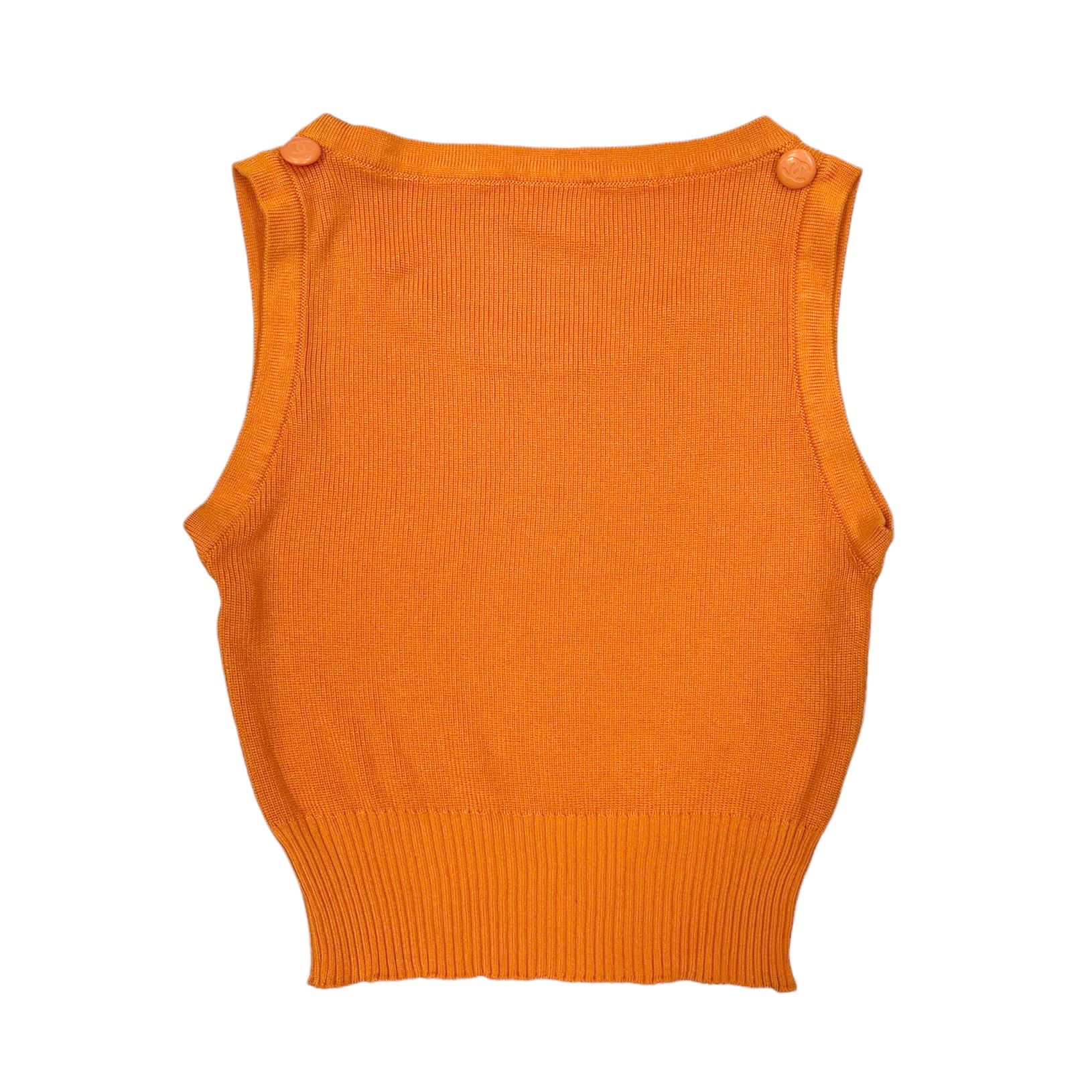 Chanel Orange Ribbed Logo Crop Top – Treasures of NYC