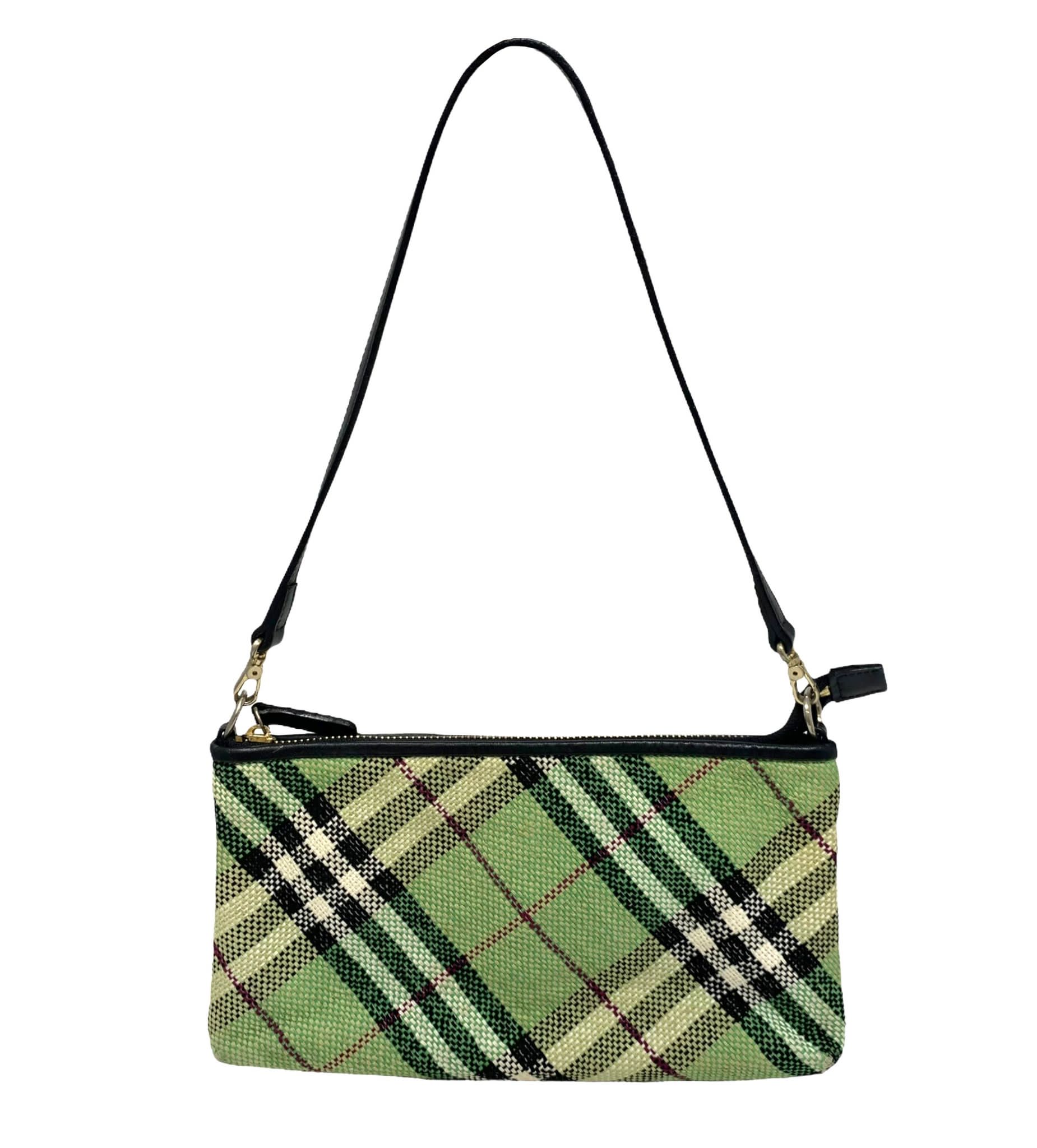 Burberry Green Plaid Mini Shoulder Bag