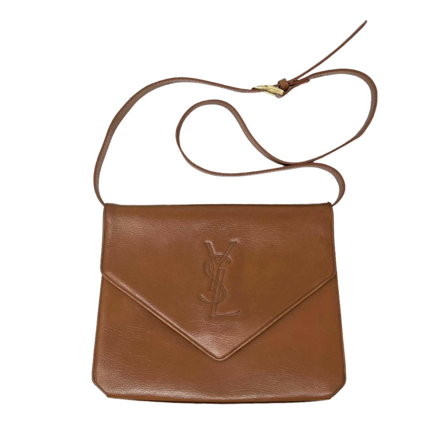 YSL Brown Logo Crossbody