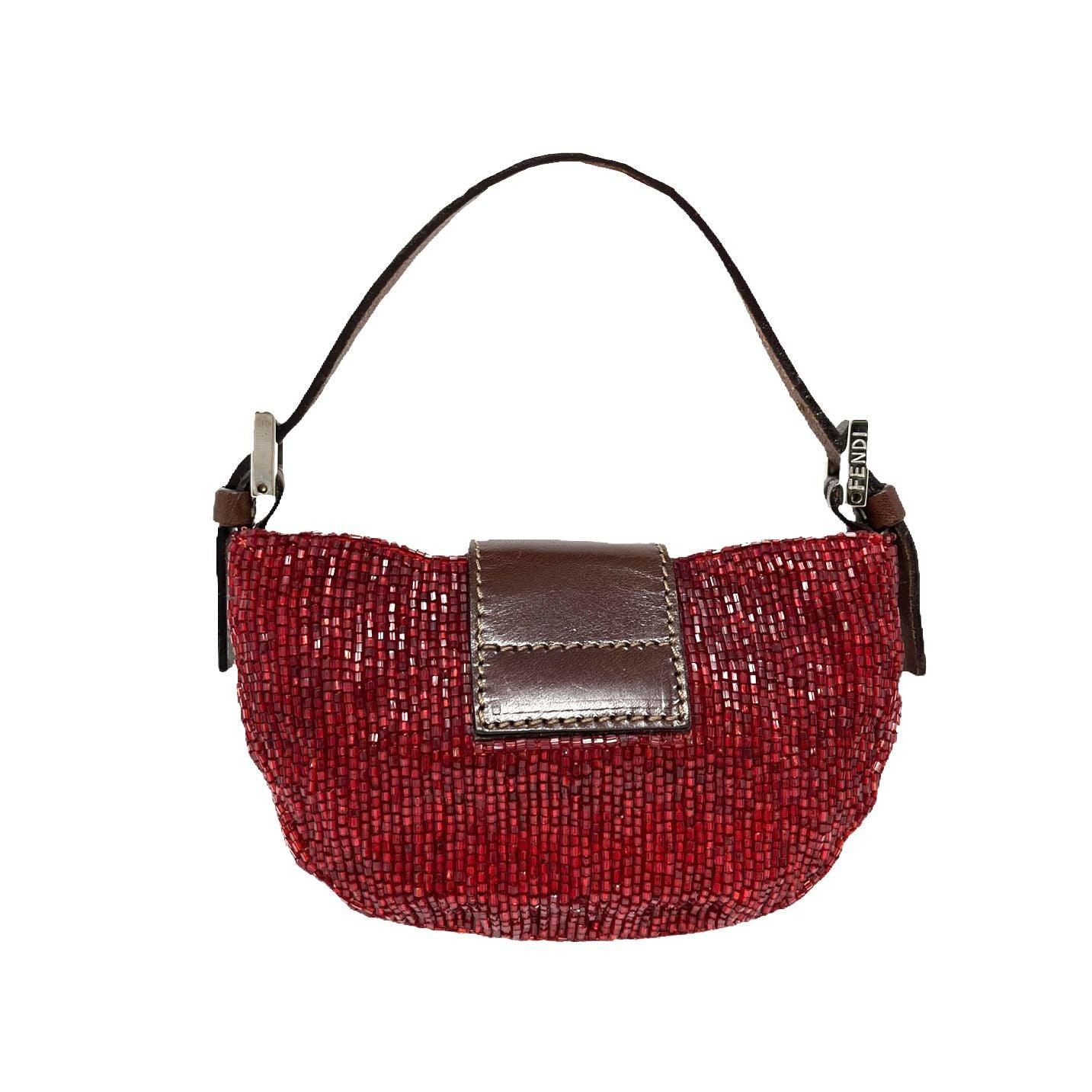 Fendi Red Beaded Croissant - Treasures of NYC