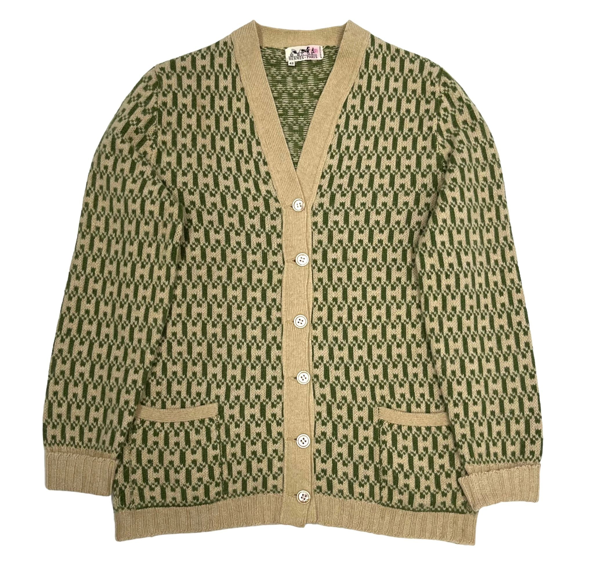 Hermes Green Logo Cardigan – Treasures of NYC