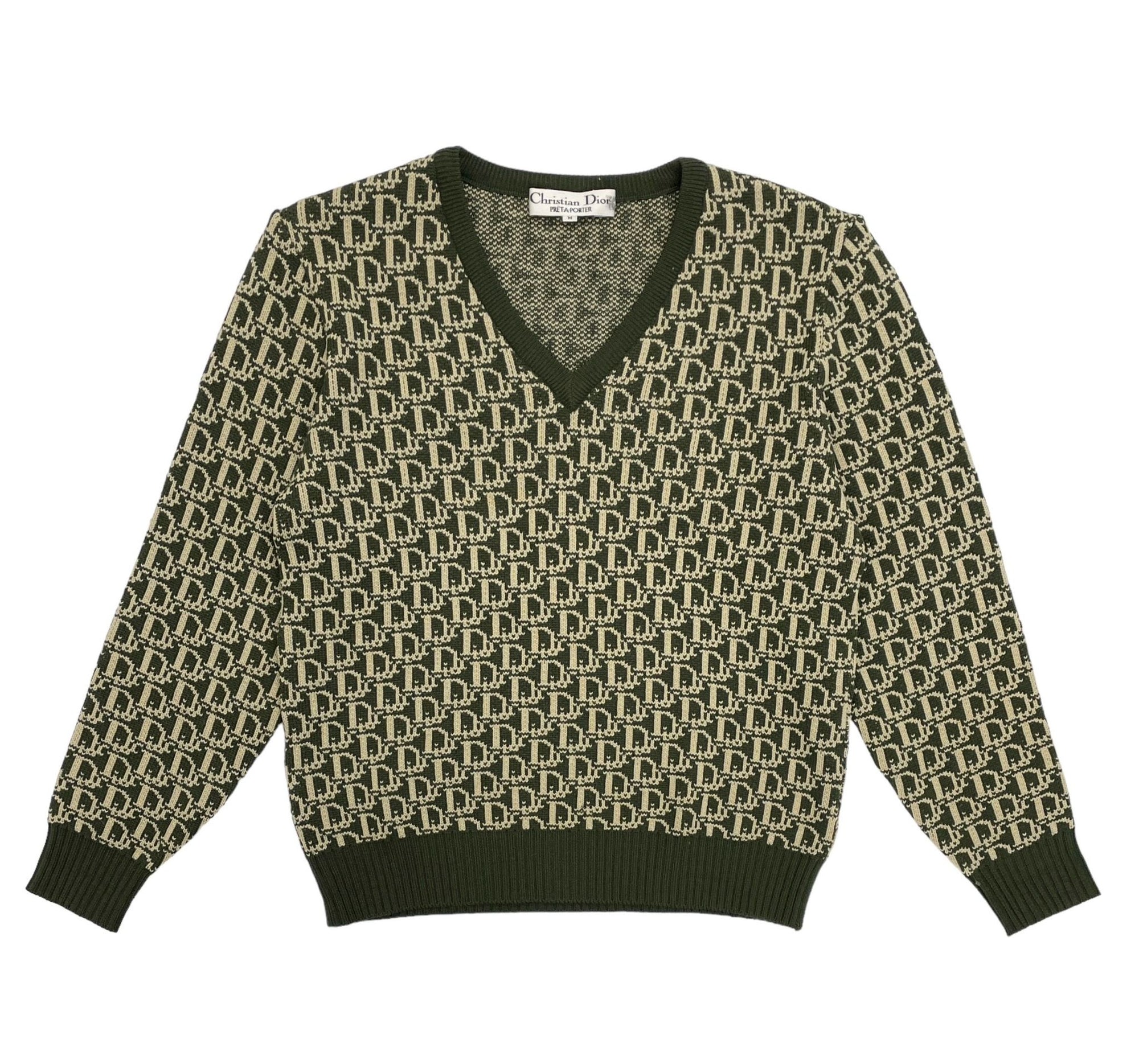 Dior Green Monogram Knit Sweater