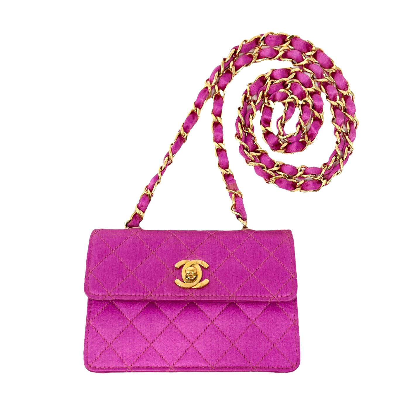 Chanel Pink Satin Mini Flap Bag