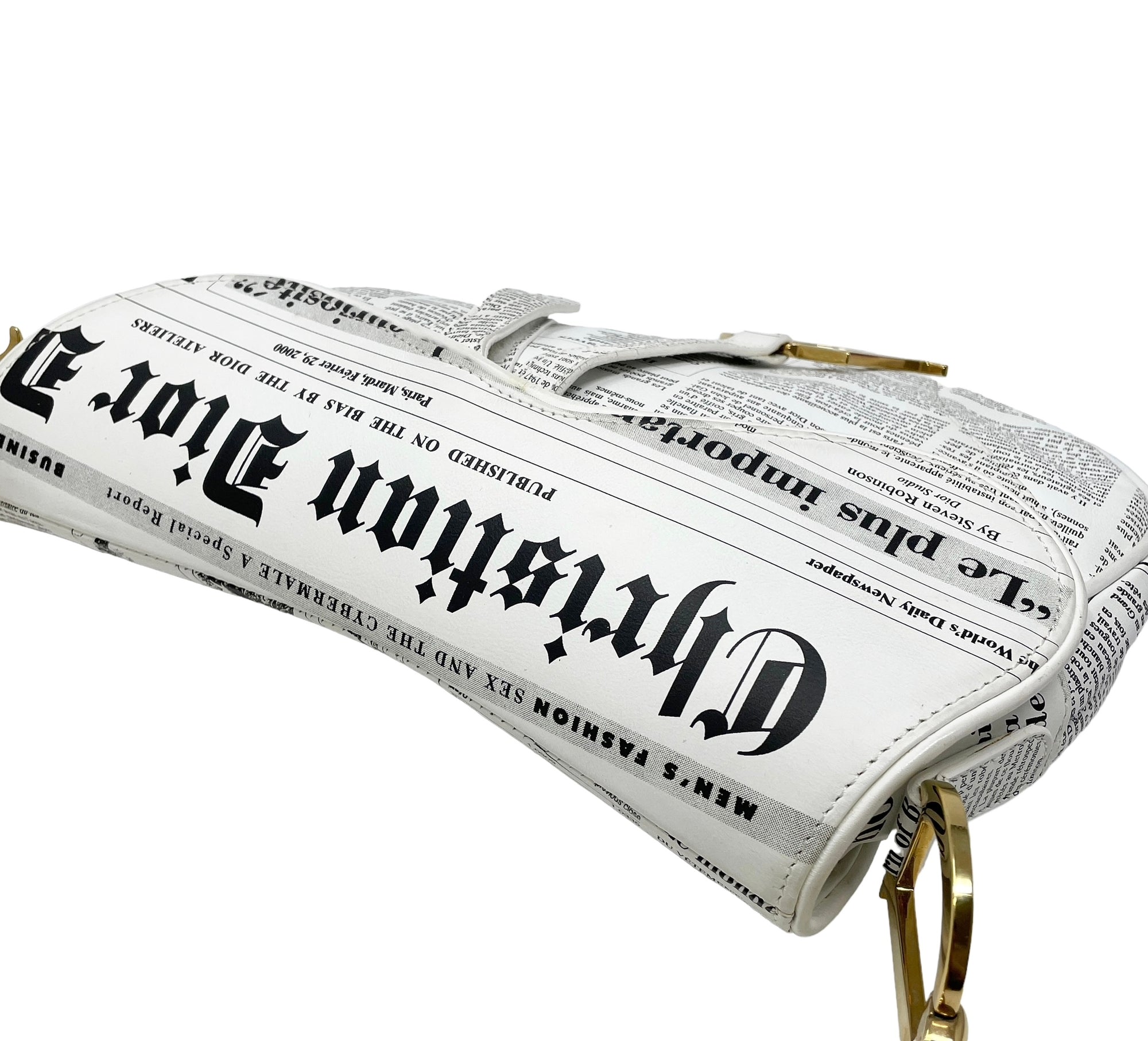 Dior Newsprint Saddle Bag