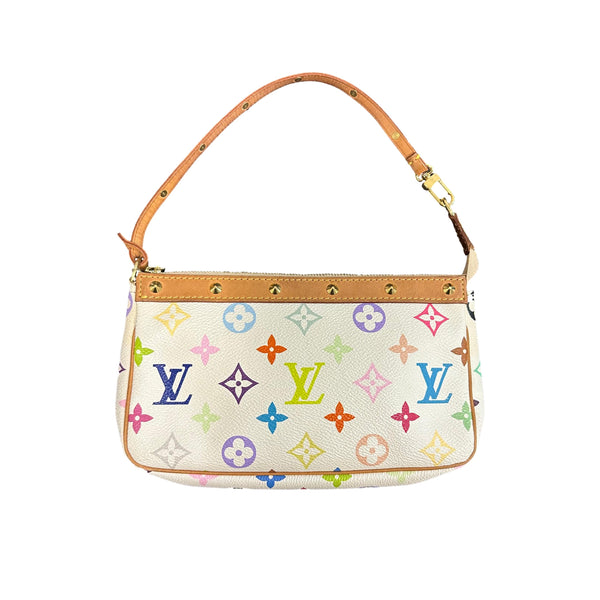 LOUIS VUITTON Pochette Accessoires Handbag in White Multicolour