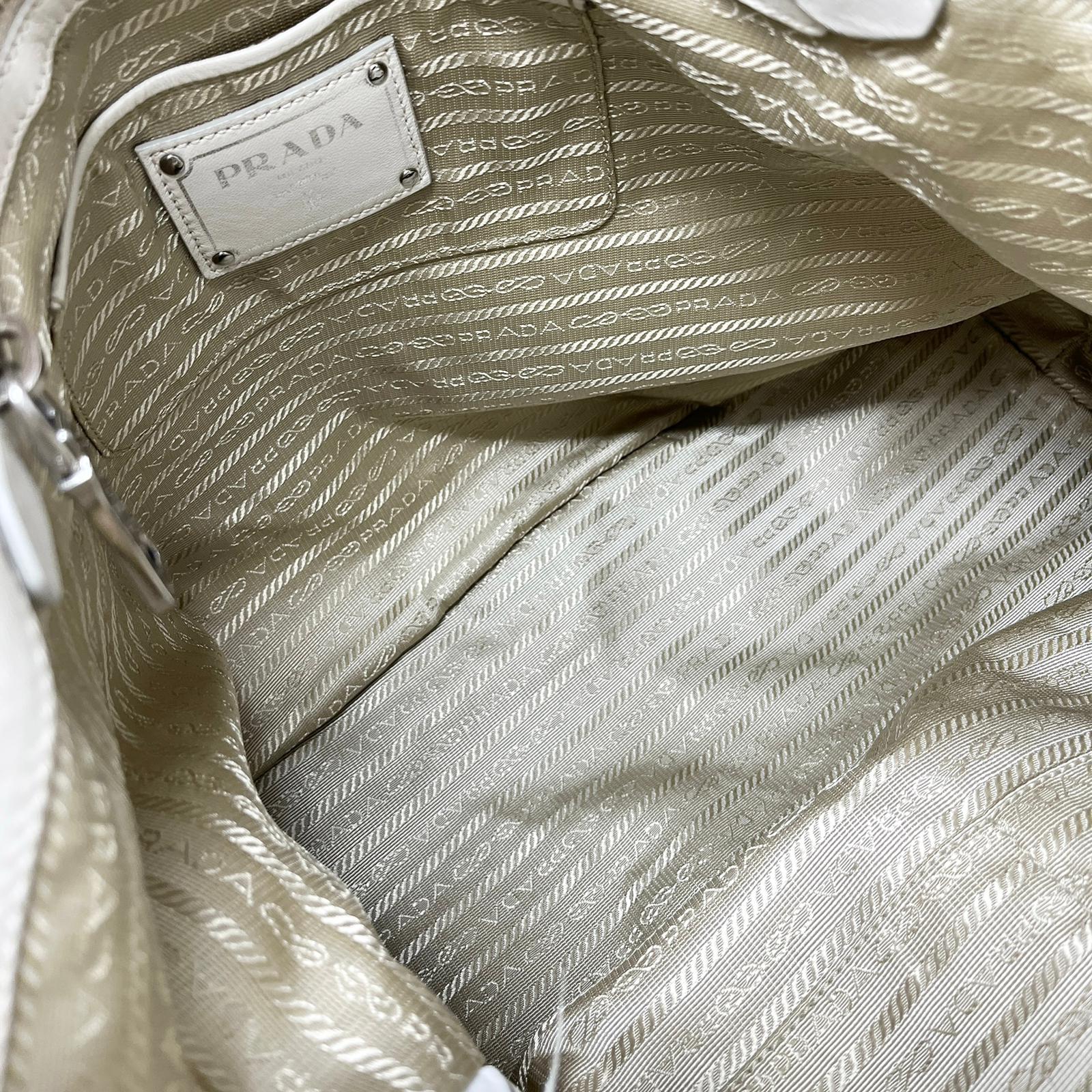 Prada // Beige & Cream Faux Fur Shoulder Bag – VSP Consignment