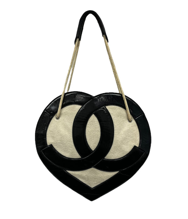 Chanel Black Jumbo Heart Bag
