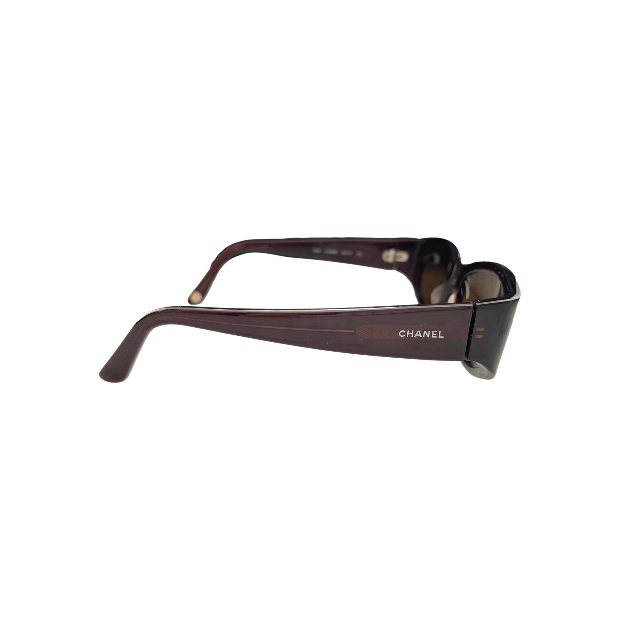 Chanel Brown Logo Mini Sunglasses
