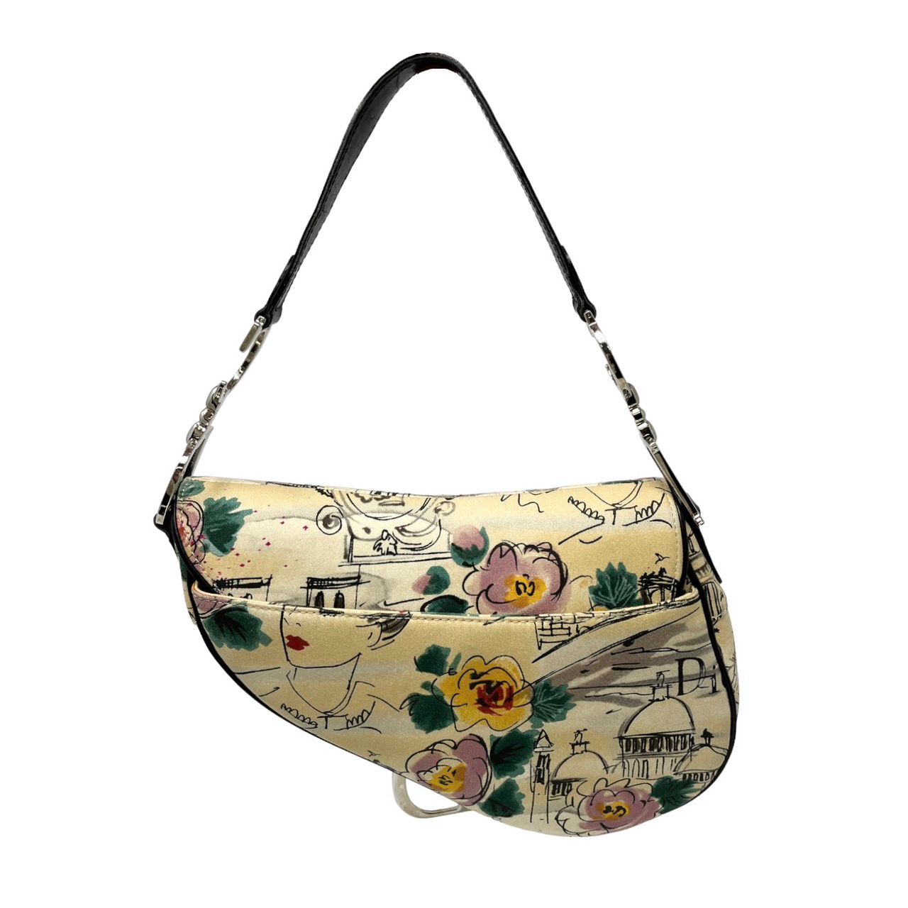 Dior Watercolor Print Saddle Bag