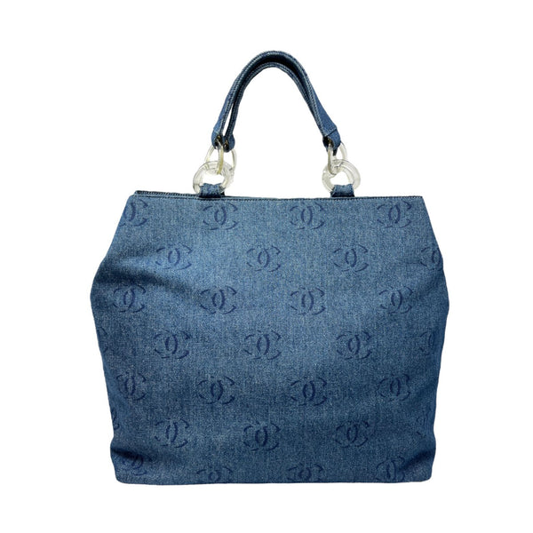 Chanel Blue Denim Logo Shoulder Bag