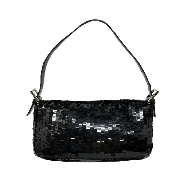 Fendi Black Sequin Baguette Bag