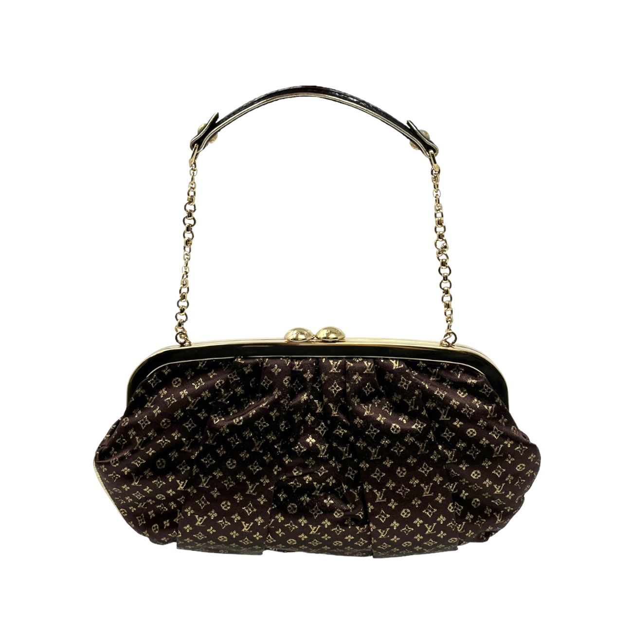 Louis Vuitton Brown Satin Mini Chain Bag