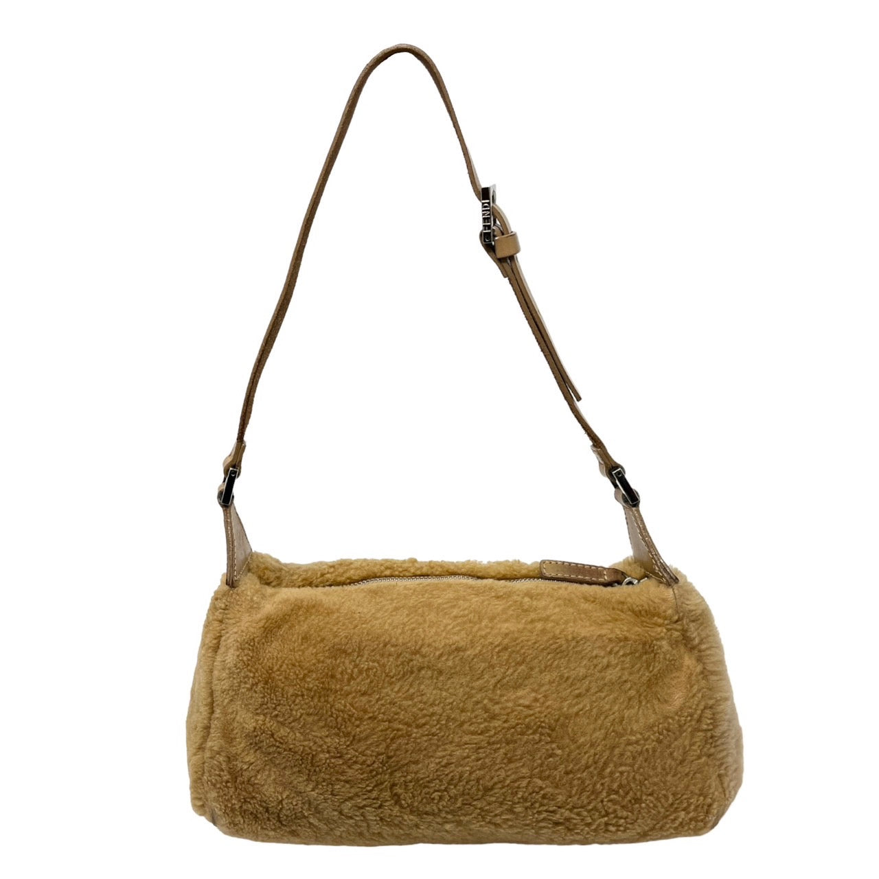 Fendi Brown Fur Logo Shoulder Bag