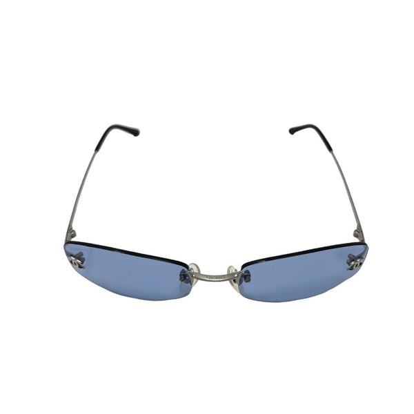 Chanel Blue Square Rimless Sunglasses