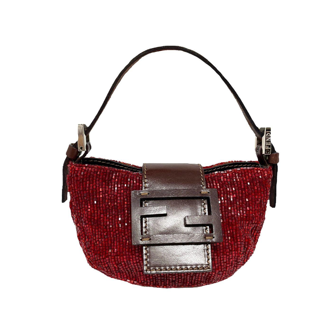 Fendi Red Beaded Croissant - Treasures of NYC