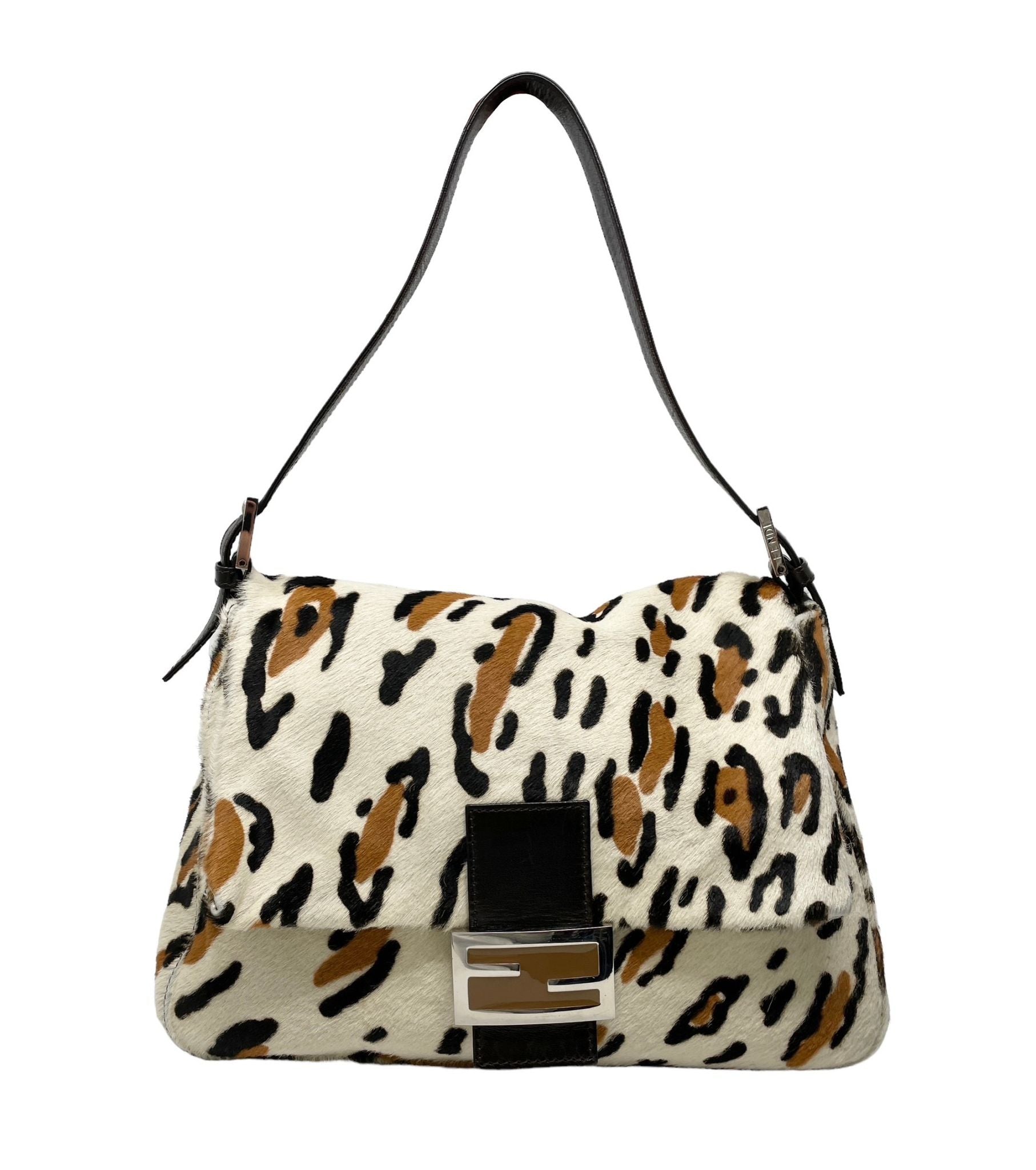 Fendi Cheetah Logo Mama Baguette Bag