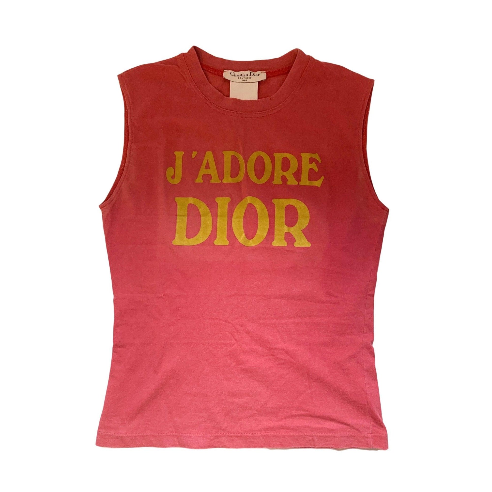 J’Adore Dior Pink and Yellow Logo Tank