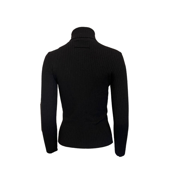 Jean Paul Gaultier Black Knit Purse Turtleneck - Apparel