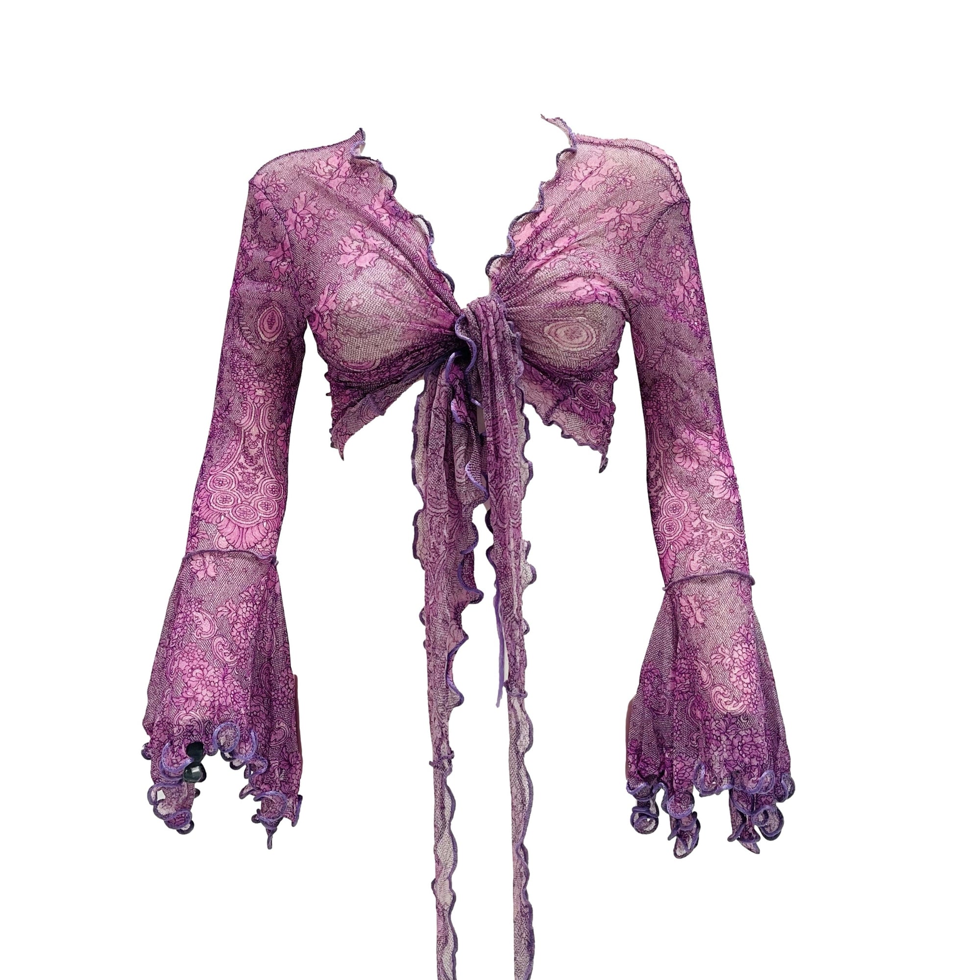 Jean Paul Gaultier Purple Tie Top - Apparel