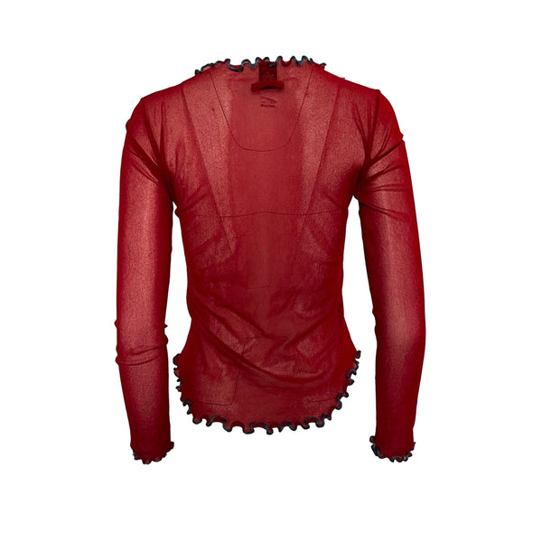 Jean Paul Gaultier Red Embroidered Parrot Long Sleeve - 