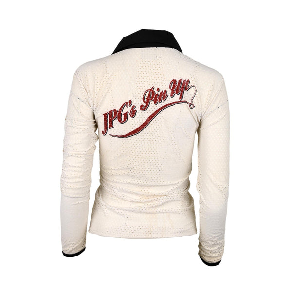 Jean Paul Gaultier White Mesh Long Sleeve Polo - Apparel