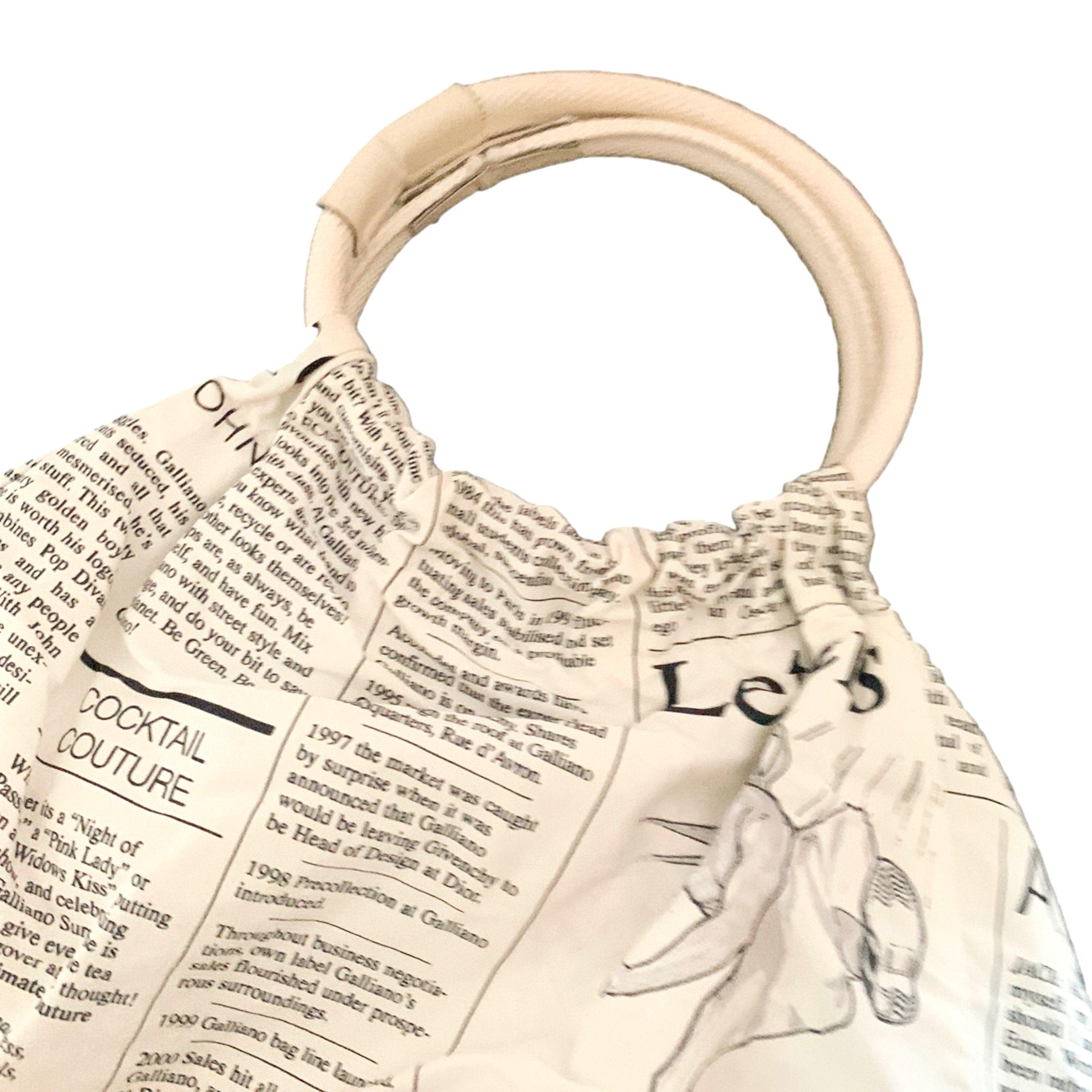 John Galliano Newsprint Oversized Bag – Showplace