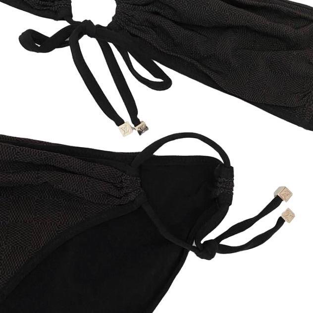 Louis Vuitton Black Damier Bandeau Bikini - Swimwear