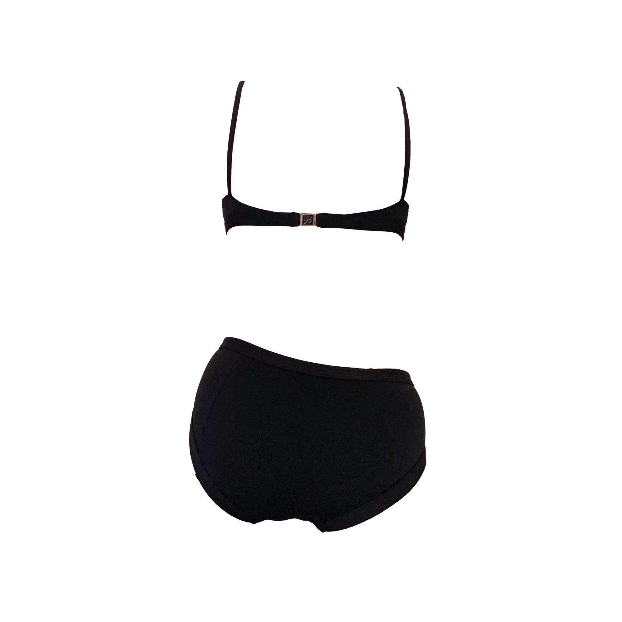 Louis Vuitton Black Floral Bikini - Swimwear