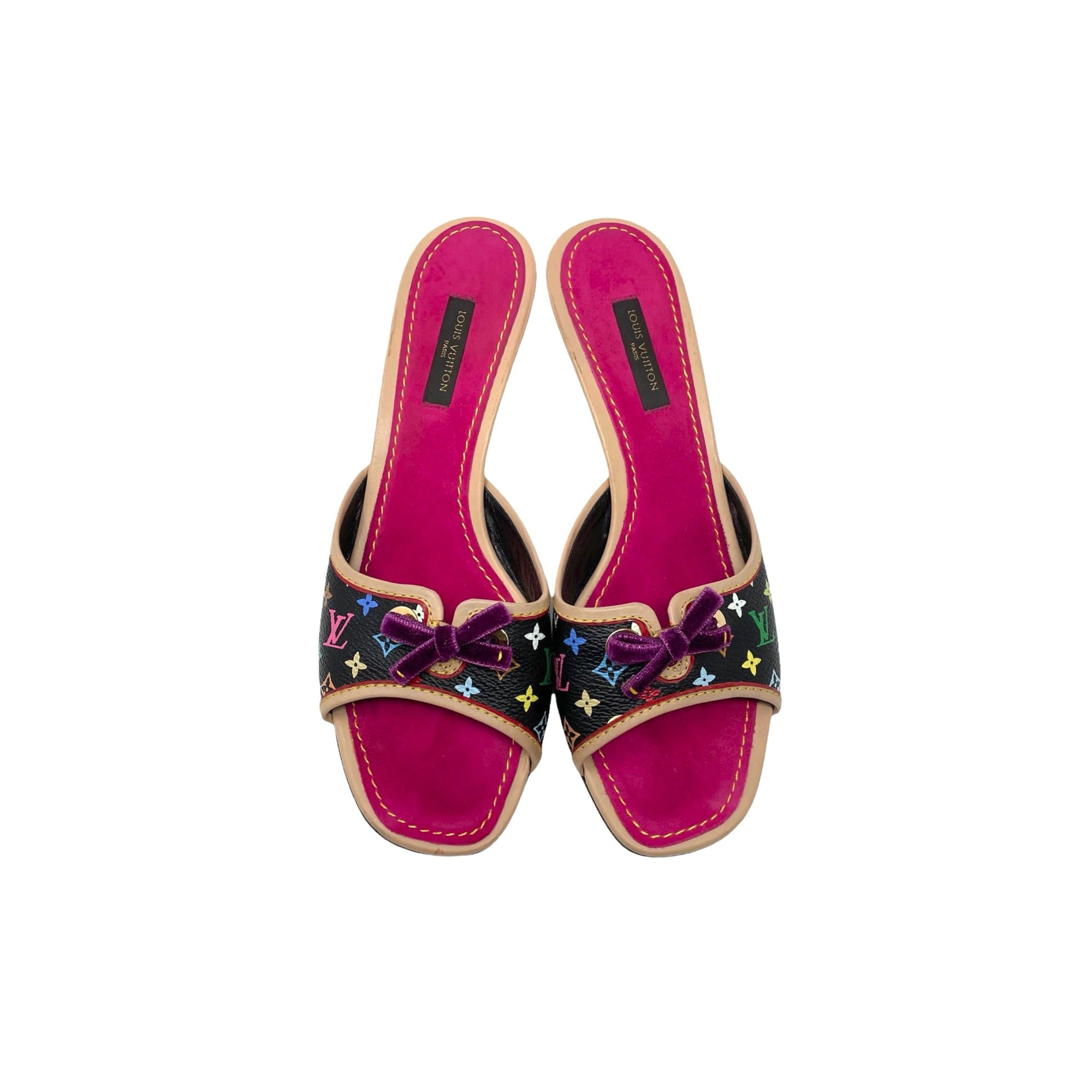 Louis Vuitton Black Multicolor Kitten Heels - Shoes