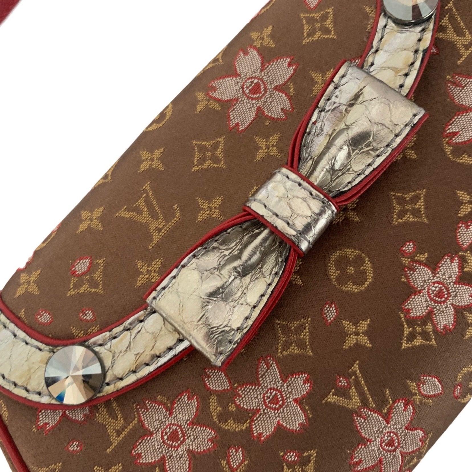 Louis Vuitton Brown Cherry Blossom Satin Mini Bag - Handbags