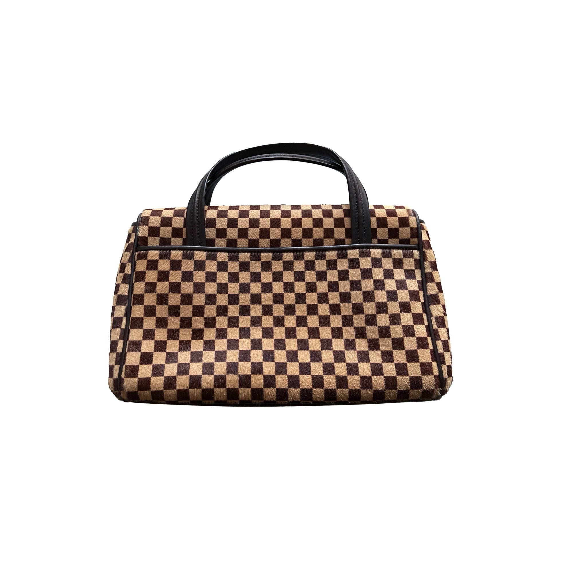 Louis Vuitton Brown Damier Calf Hair Top Handle Bag - 