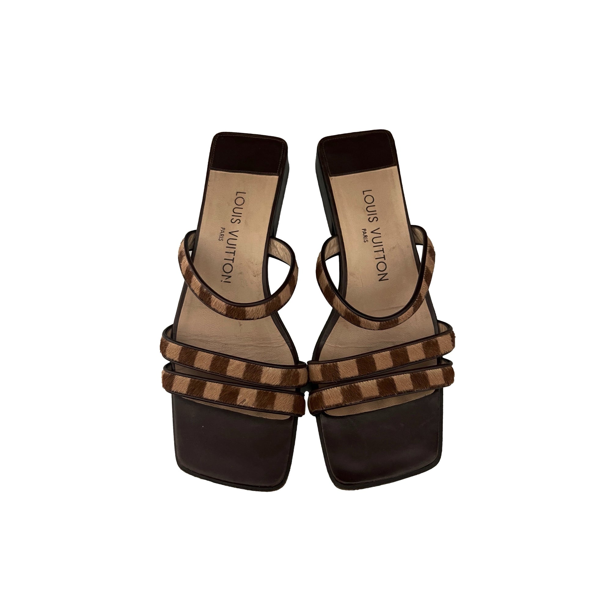 Louis Vuitton Brown Damier Chunky Low Heels - Shoes