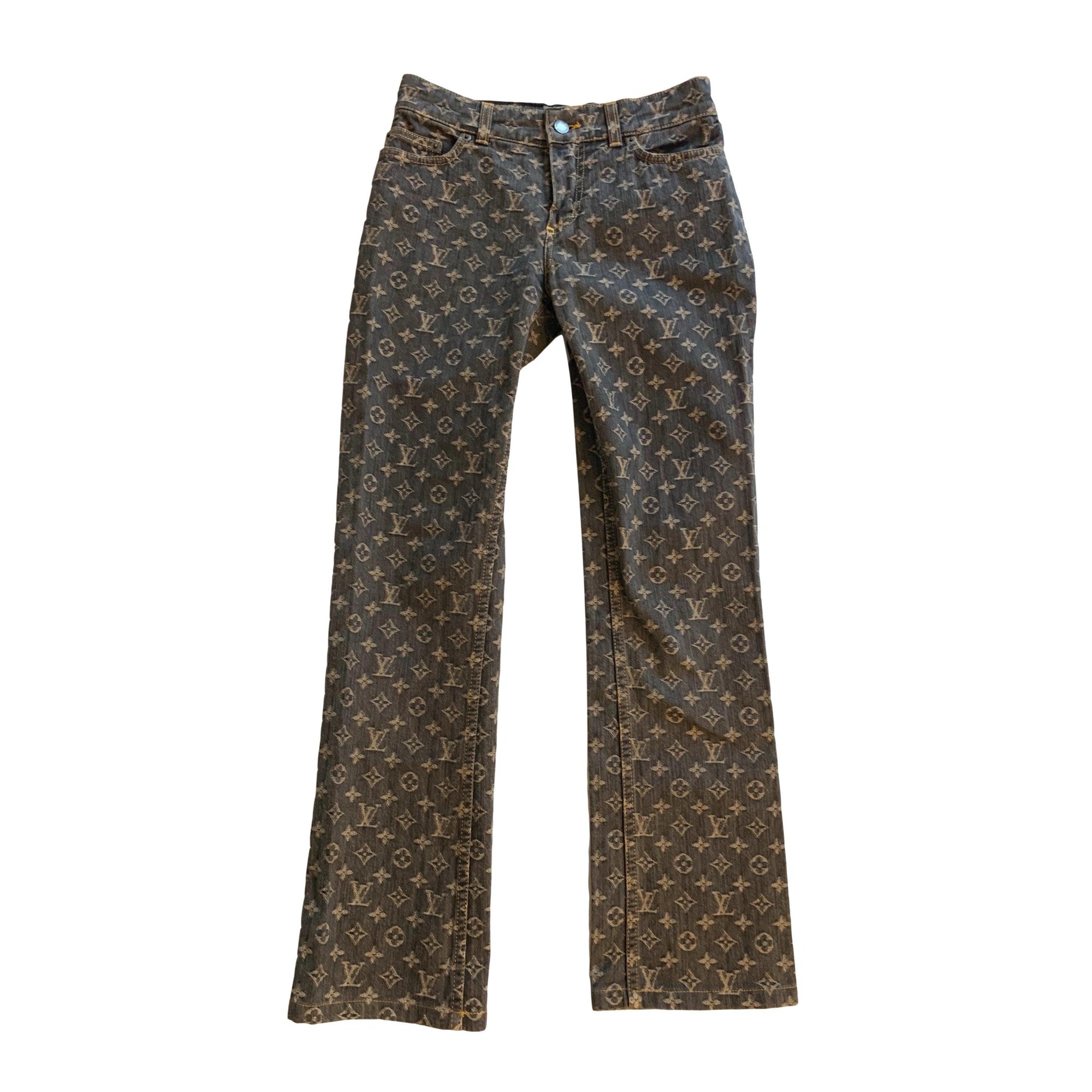 Louis Vuitton Brown Monogram Denim Jeans - Apparel